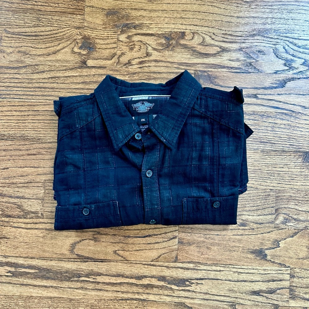H-D Black Button-Up Shirt NWOT